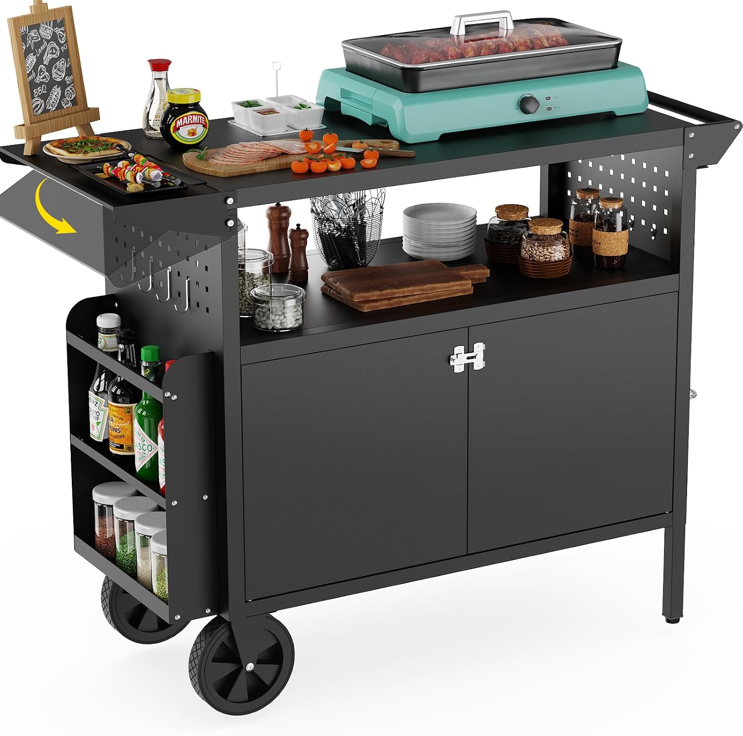 Outdoor Grill Cart Table With  - Outdoor Camping Grill review and price