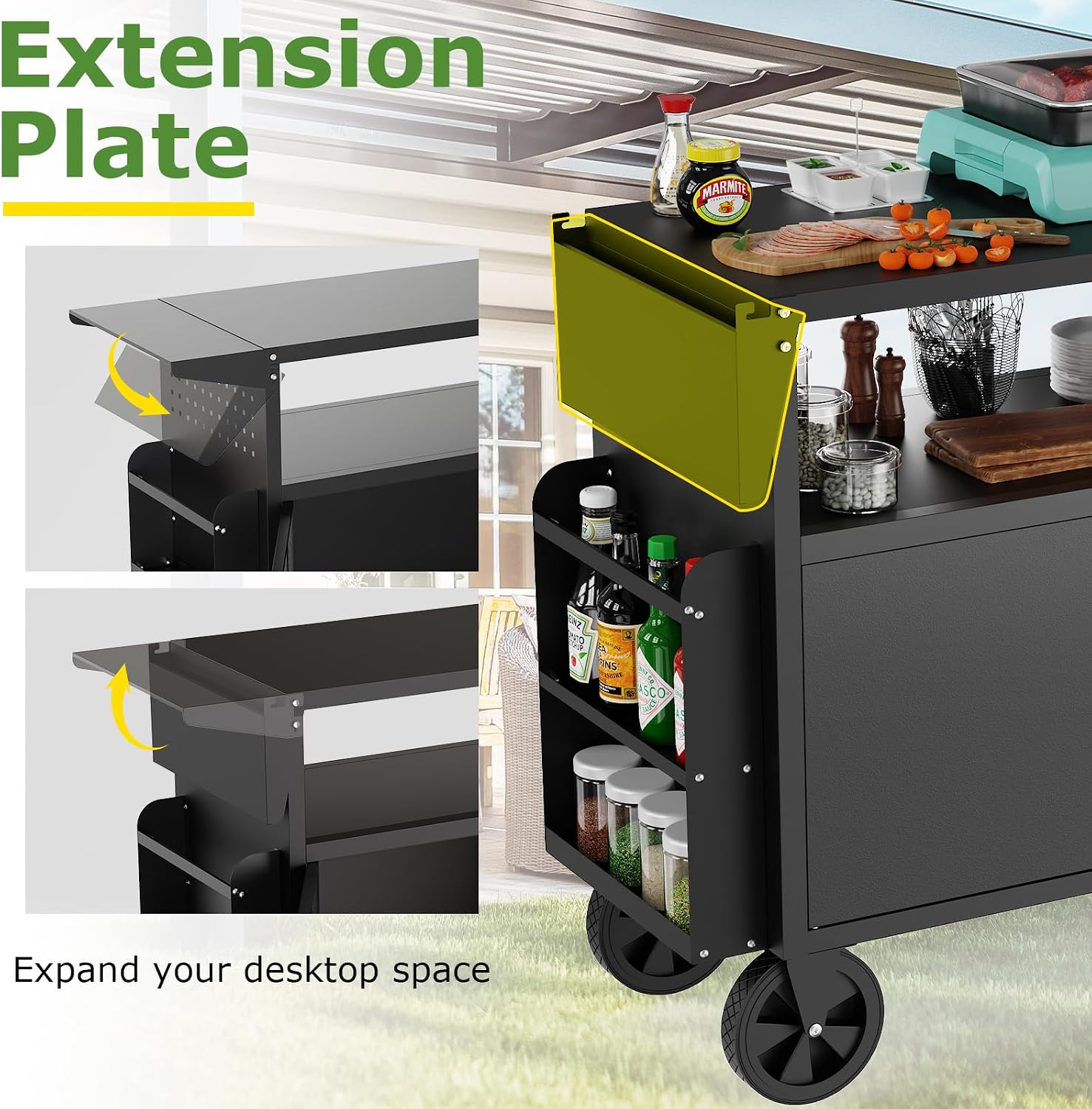 Outdoor Grill Cart Table With  - Outdoor Camping Grill review and price