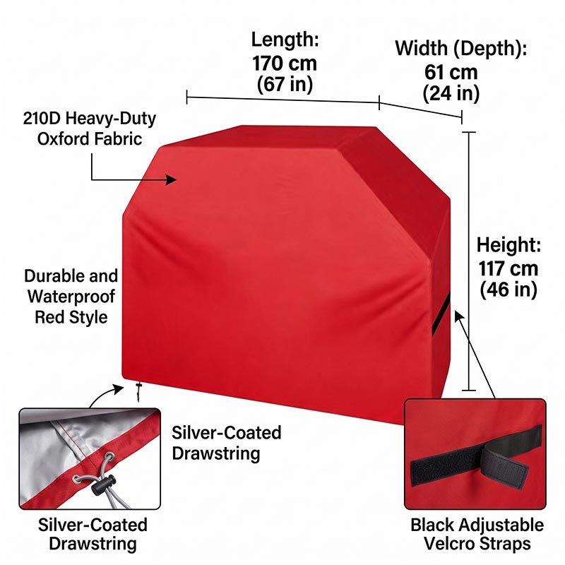 210D BBQ Cover Dustproof Water - Outdoor Camping Grill review and price