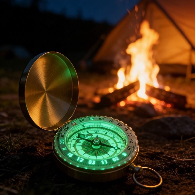 50mm Brass Pocket Compass Lumi - Outdoor Camping Direct review and price