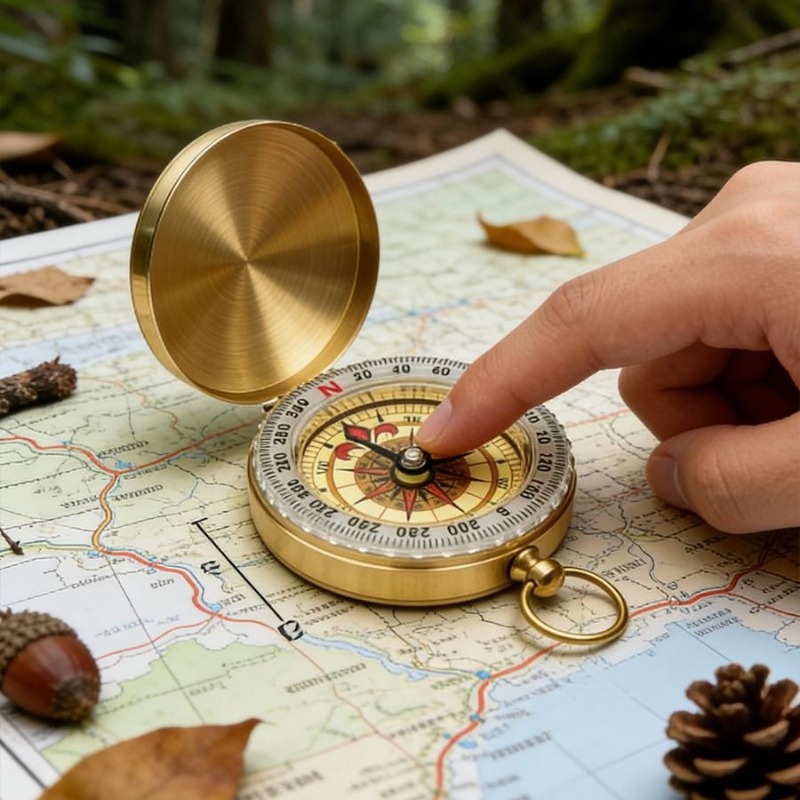 50mm Brass Pocket Compass Lumi - Outdoor Camping Direct review and price